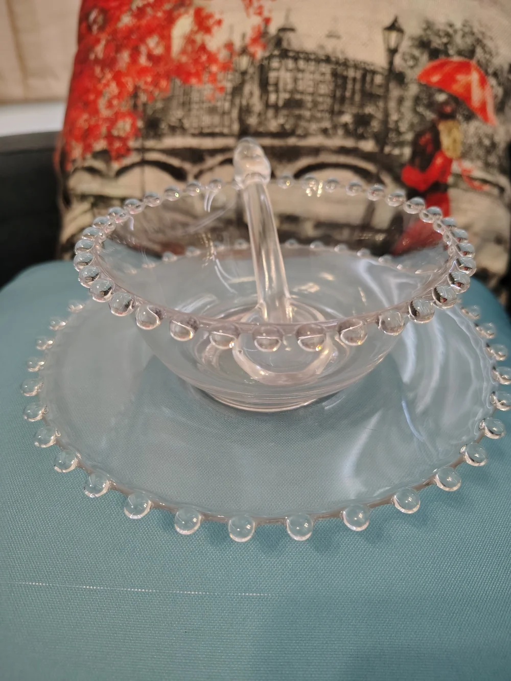 Vintage Imperial Glass Candlewick | Mayonnaise Bowl | Underplate & Spoon